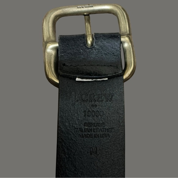 J. Crew Black Leather Belt with Brass Buckle - Picture 3 of 4